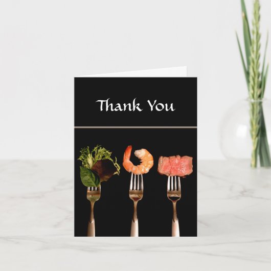 Moderne voeding op forkdiner party Hartelijk dank Bedankkaart (Voorkant)