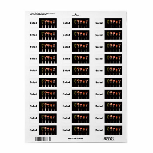 Moderne voeding op vorken Etiket (Full Sheet)