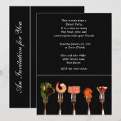 Moderne voeding op vorken - uitnodiging voor binne (Voorkant / Achterkant)