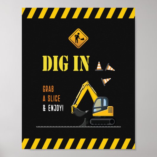 Moderne voedselsignalen Gele bouwpartij Decor Poster (Voorkant)