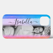 Moderne Voeg Eigen Foto Toe Aangepaste Naam Waterv Case-Mate iPhone Case (Achterkant (horizontaal))