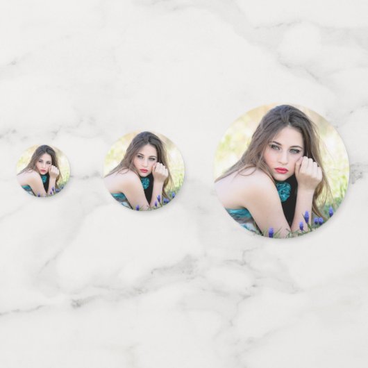 Moderne Voeg je eigen Afbeelding toe 2 Foto Aangep Confetti (Achterkanten)