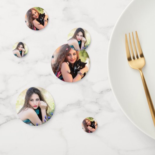 Moderne Voeg je eigen Afbeelding toe 2 Foto Aangep Confetti (Groep)