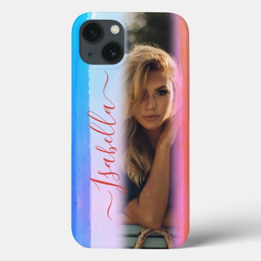Moderne Voeg Je Eigen Foto Toe Aangepaste Naam Wat Case-Mate iPhone Case (Achterkant)