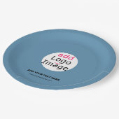 Moderne Voeg je Logo-aanbieding  stofblauw toe Papieren Bordje (Gekanteld)