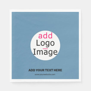 Moderne Voeg je Logo-aanbieding  stofblauw toe Servet