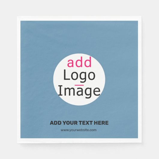 Moderne Voeg je Logo-aanbieding  stofblauw toe Servet (Voorkant)