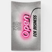 Moderne Voeg Logo open roze neonteken toe Spandoek (Verticaal)
