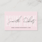 Moderne voeg merk elegant lichtroze toe visitekaartje (Voorkant)