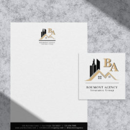 Moderne Voeg Uw Eigen Logo Toe Professionele Zwart Briefhoofd
