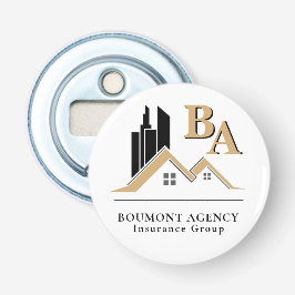 Moderne Voeg Uw Eigen Logo Toe Professionele Zwart Button Flesopener