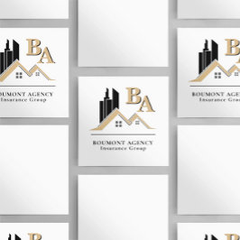 Moderne Voeg Uw Eigen Logo Toe Professionele Zwart Vierkante Visitekaartje