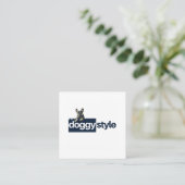 Moderne voeg uw Logo foto QR Code Sociale Media to Vierkante Visitekaartje (Staand voorkant)