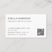 Moderne Voeg uw logo QR-code toe Professionele Visitekaartje (Achterkant)