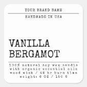 Moderne voeg uw merk toe eenvoudige cosmetische ka vierkante sticker (Voorkant)