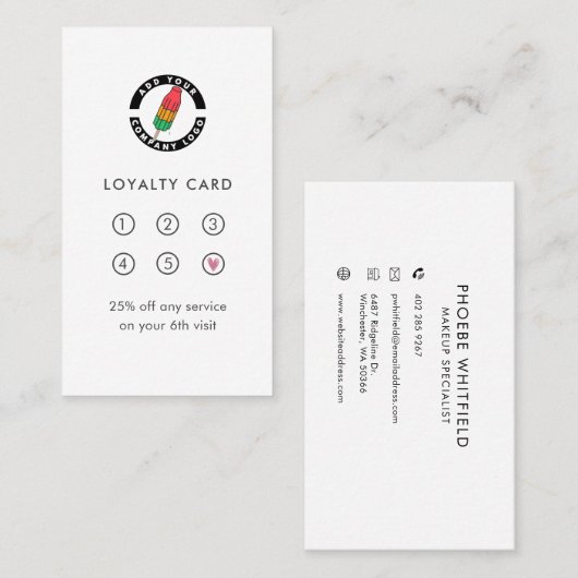 Moderne Voeg uw zakelijke merk voor Logo toe Klantenkaartje (Voorkant / Achterkant)