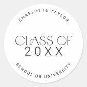 moderne voet | Afstuderen van het minimumklassejaa Ronde Sticker (Voorkant)