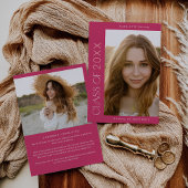 moderne voet | Roze Klasse Jaar Foto Afstuderen Aankondiging