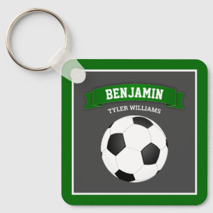 Moderne Voetbal Bal Kinderen Naam Sleutelhanger