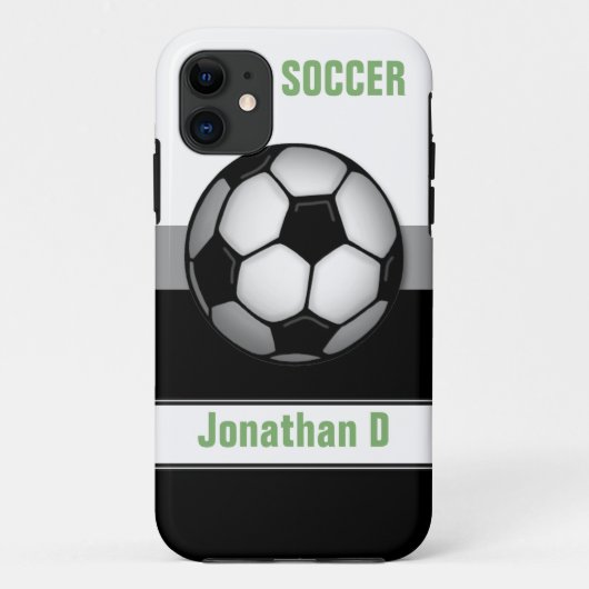 Moderne voetbal groene aangepaste iPhone 5 hoes (Achterkant)