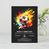 Moderne Voetbal Kinderen Online Verjaardag Kaart (Staand voorkant)