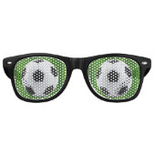 Moderne voetbal op groen retro zonnebril (Voorkant)