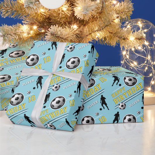 Moderne Voetbal Speler Verjaardag Cadeaupapier (Feestdagen)