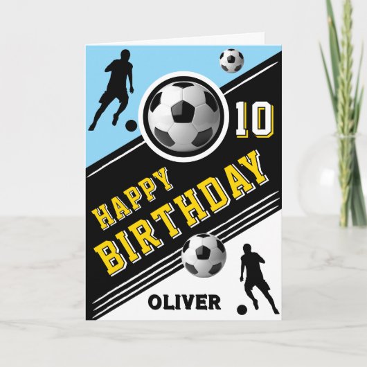 Moderne Voetbal Speler Verjaardag Kaart (Voorkant)