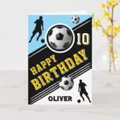 Moderne Voetbal Speler Verjaardag Kaart (Gele Bloem)