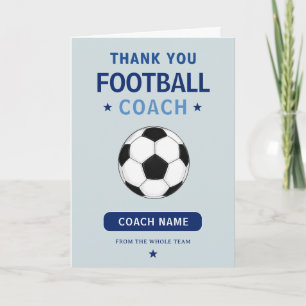 Moderne Voetbal Team Speler Coach Bedankkaart
