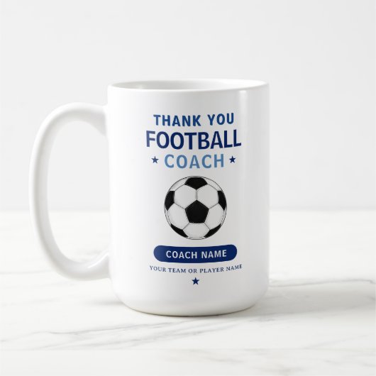 Moderne Voetbal Team Speler Coach Koffiemok (Links)