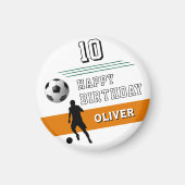 Moderne voetballer Silhouette Happy Birthday Magneet (Voorkant)