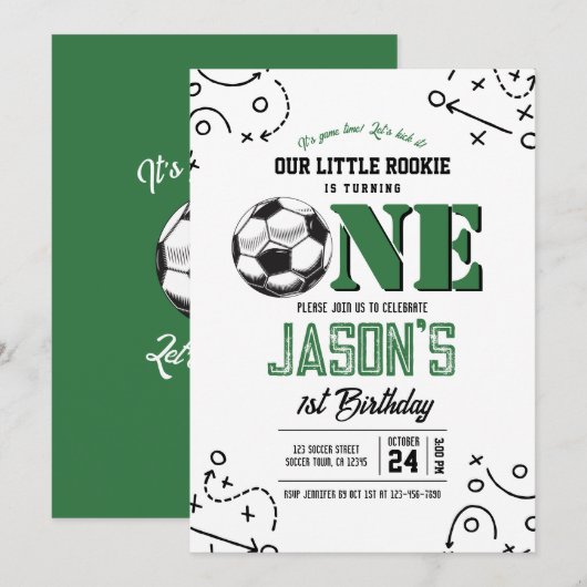 Moderne Voetbalsport 1e Verjaardag Kaart (Voorkant / Achterkant)