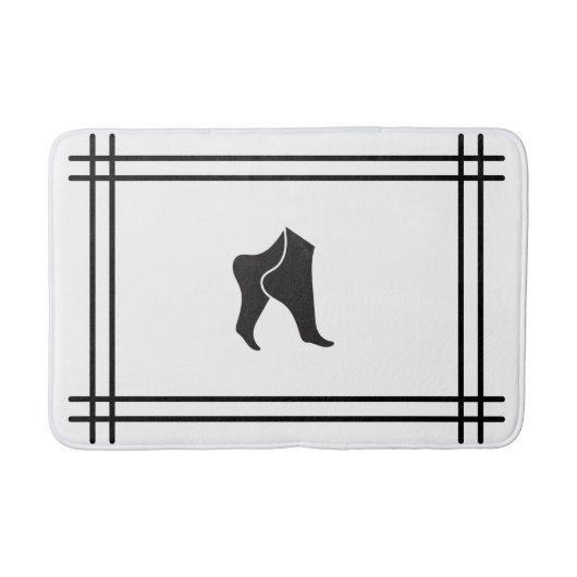 Moderne voeten-geïnspireerde badmat met decoratiev (Voorkant)