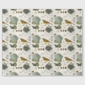 moderne  vogel en nest cadeaupapier (Vlak)