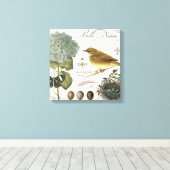 moderne vogel en nest canvas afdruk (Insitu (Houten vloer))