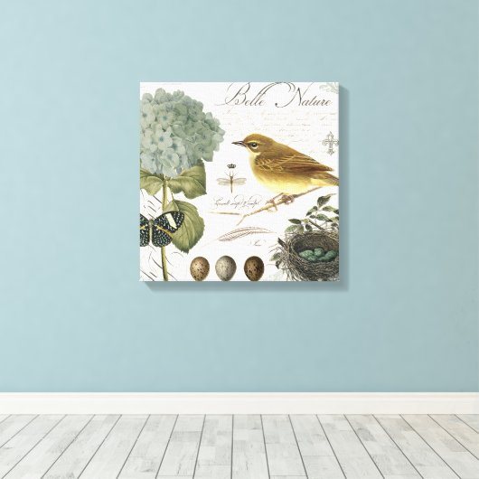 moderne  vogel en nest canvas afdruk (Insitu (Houten vloer))