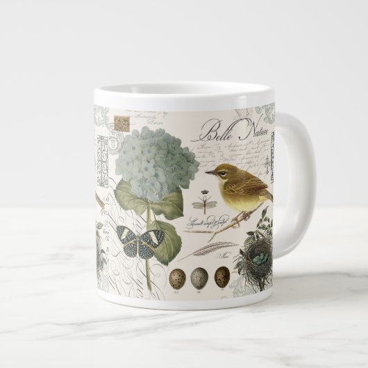 moderne  vogel en nest grote koffiekop (Voorkant rechts)