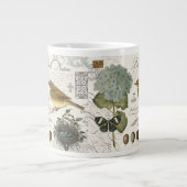 moderne  vogel en nest grote koffiekop (Voorkant)