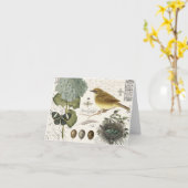 moderne  vogel en nest kaart (Gele Bloem)