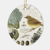 moderne  vogel en nest keramisch ornament (Links)