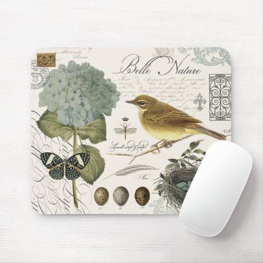 moderne  vogel en nest muismat (Met muis)