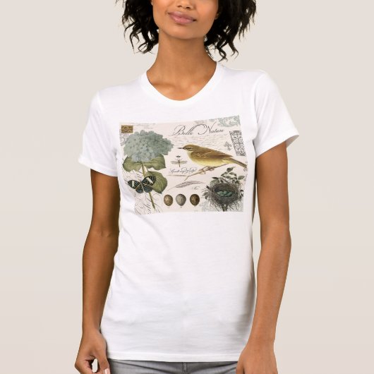 moderne vogel en nest t-shirt (Voorkant)