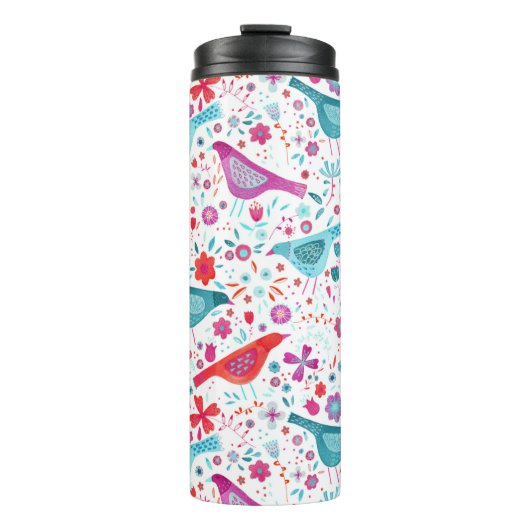 Moderne Vogel Waterverf Thermosbeker (Voorkant)