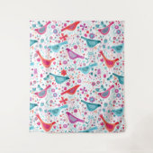 Moderne Vogel Waterverf Wandkleed (Voorkant)