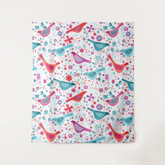 Moderne Vogel Waterverf Wandkleed (Voorkant)