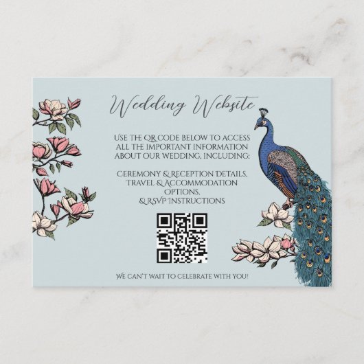 Moderne Vogel Website QR Code Informatiekaartje (Voorkant)