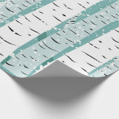 moderne vogelbomen in sneeuw cadeaupapier (Hoek)