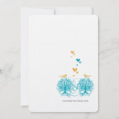  moderne vogelgriep - bruiloft kaart (Achterkant)