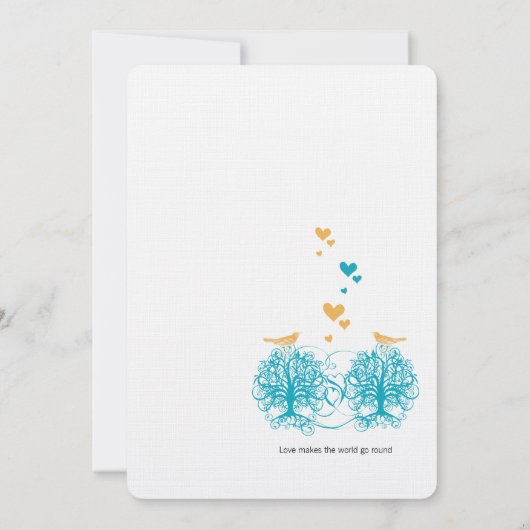  moderne vogelgriep - bruiloft kaart (Achterkant)